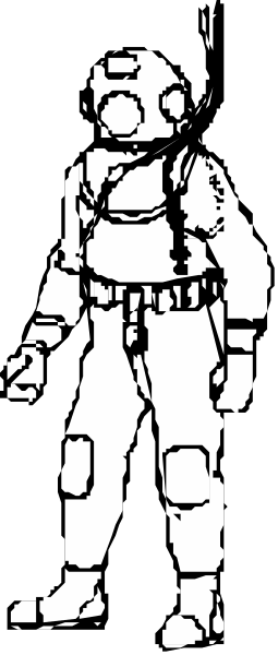 The black and white silhouette of a person standing against a dark background with their arms outstretched to either side.