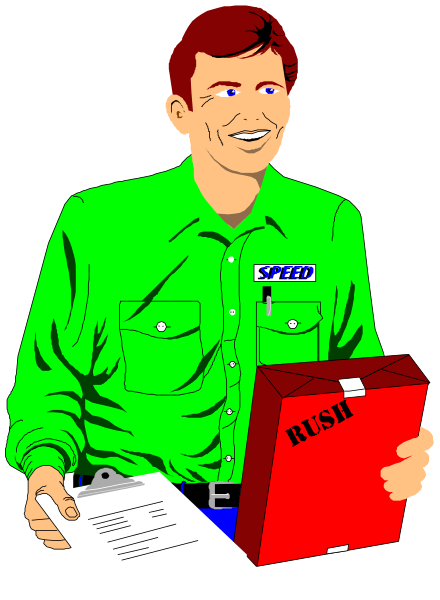 The illustration shows a man wearing an orange vest with "SPEED" written on it standing behind a red box labeled "RISK." He is holding papers in his hands while looking at them attentively, and there's another piece of paper next to him that says "REPORTS".