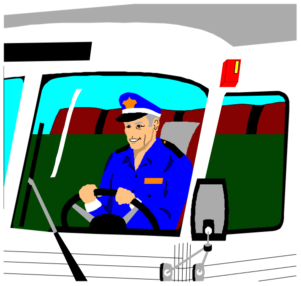 The comic strip shows a man driving an ice cream truck with two panels: In panel 1, he is sitting inside; in panel 2, he's outside looking at something off-panel while still steering the vehicle. He wears a blue uniform and has white hair. There are no other objects or people visible besides him. The setting appears to be an outdoor environment with grass around his truck. No animals can be seen within this image.