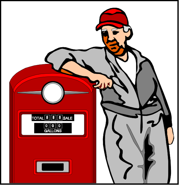 The illustration shows a man leaning against an old red mailbox with his arms crossed while looking to the side. He is wearing casual clothing including jeans and sneakers.