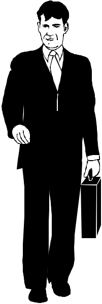 The image shows a black and white silhouette of an adult male figure standing upright with his arms at sides against a dark background; he appears to be facing forward but is cropped out from head down in this view, leaving only torso visible.
