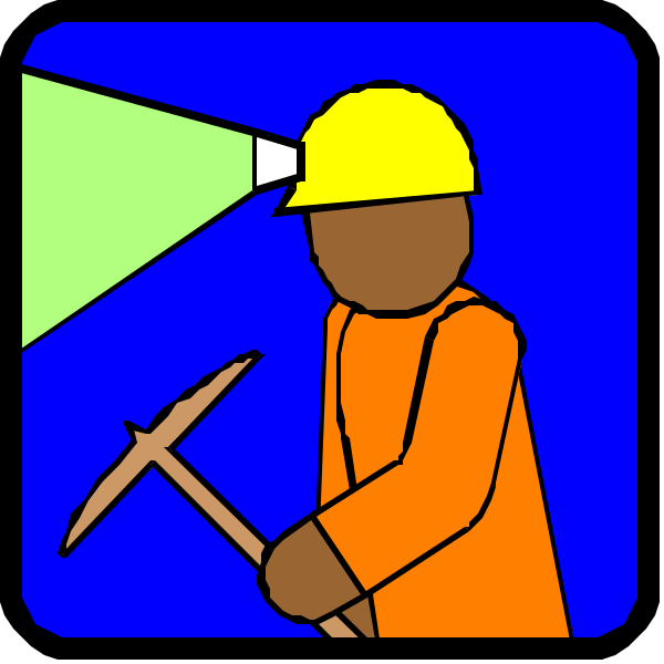 The image shows a sequence of three panels with an illustration of a construction worker using different types of equipment:

1) In the first panel on top left, there is no visible text but it depicts a person wearing orange clothing and holding what appears to be a large flashlight or search light. This individual seems focused intently in one direction as if looking for something underground with their tool. The background color of this image is blue-greenish hue.
2) In the middle panel, there's no visible text but it shows an orange construction worker wearing similar clothing and