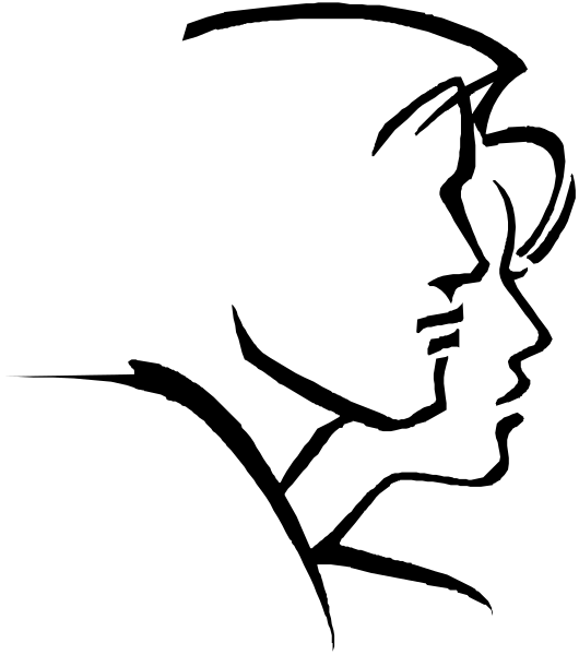 The image shows a black screen with two white dots on it against an indistinct background that appears to be grayish-brown in color.