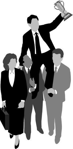 The black and white photo shows a group of four men standing together with their backs to each other; two on left side appear as silhouettes against dark background while others have more detail in lighter tones.