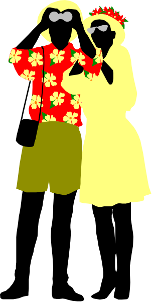 The image shows a black and white illustration of two women wearing hats with flowers on them; both have their backs to each other while one is holding what appears to be an umbrella over her shoulder, suggesting it might rain soon.