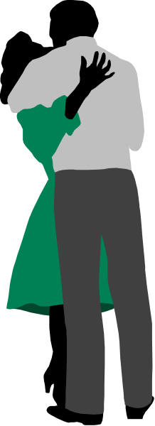 The image shows a black silhouette of an adult male figure with his head bowed downwards on what appears to be a gray background; he is wearing dark pants and has one arm raised as if in greeting, while holding something green that could possibly resemble clothing or fabric near the face.