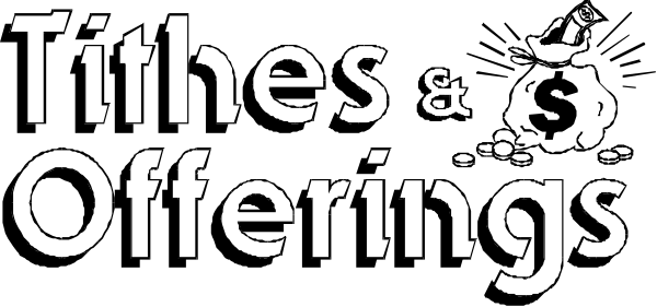 The image shows a logo with text that reads "TITHES & OFFERINGS" on top of an illustration featuring two cartoon characters: one resembling Mickey Mouse in his classic attire and another character wearing glasses, both depicted as if standing next to each other against the backdrop.