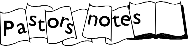 The image shows a word puzzle with letters that spell out "pastors notes" when rearranged to form words in different orientations; it is set against an indistinct background which does not provide any additional context about setting, objects, people, or actions beyond what has been described above.