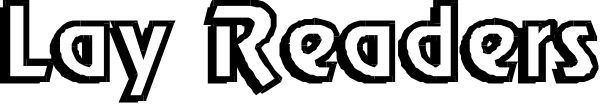 The text "LAY READERS" on a gray background with white font.