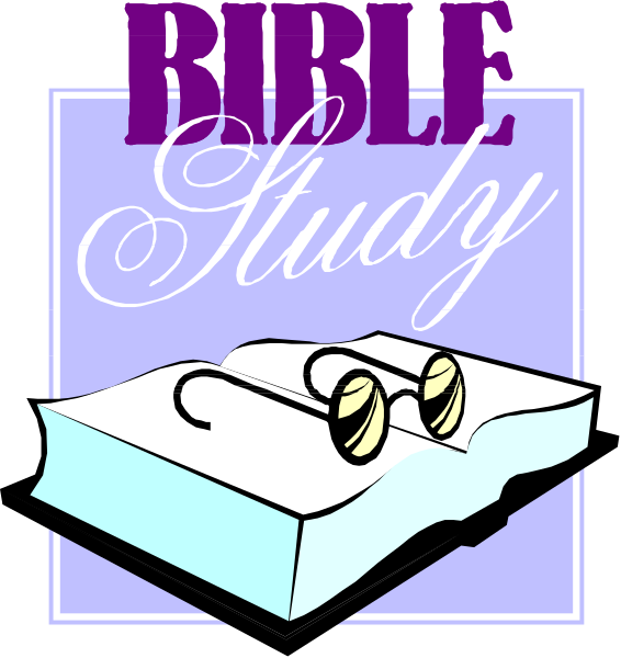 The image features a graphic design with text that reads "BIBLE STUDY" at top of an illustration depicting two glasses on what appears to be a book cover lying flat against a purple background, suggesting it is related to religious study materials or resources for reading and understanding the Bible.