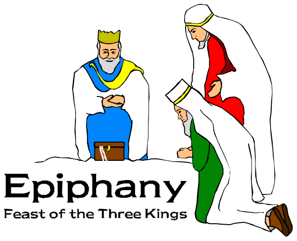 The illustration depicts three figures that appear to be religious leaders dressed as bishops with robes and mitres in a dark background; one figure is seated on what looks like an altar while another stands at attention, both facing towards each other who seem engaged in conversation or ceremony of some sort.