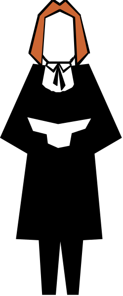 The image shows a black silhouette of an animated character with red hair against a dark background; there is no text present in this clip-art image.