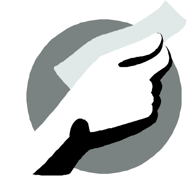 The image shows a hand pointing to an icon of a document with text that reads "No smoking" on it within what appears to be a circular emblem resembling a seal or stamp.