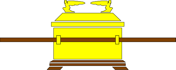 The image shows a pixelated representation of an indoor scene with two chairs facing each other on either side of what appears to be a table in front of them; there is no text present within this small clip-art image, and it does not depict any people or animals.