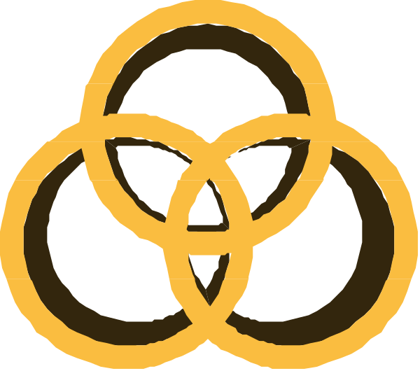 The image shows a logo consisting of three interconnected rings with an Olympic symbol inside each ring.