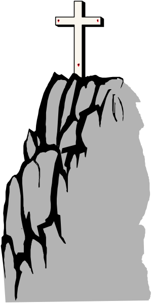 The image shows a cross with an angel on top of it against a black background.