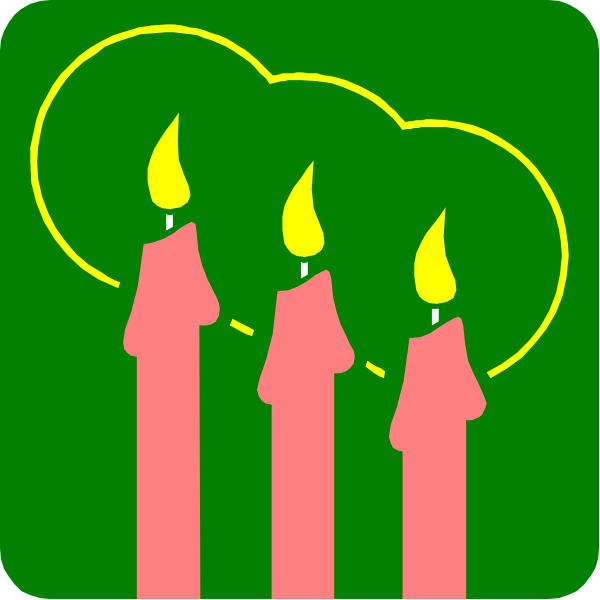 The image shows a graphic of three lit candles on top of each other with an upward arrow pointing to them from below.