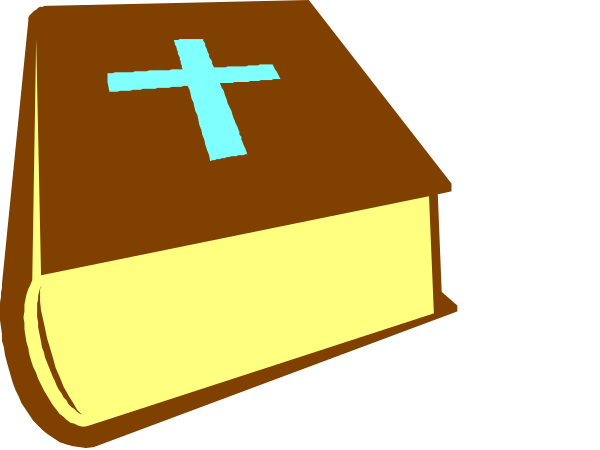 The image shows a Bible with an open cover revealing pages inside on its left side and what appears to be a cross-shaped object resembling a bookmark in front of it on its right side against a dark background, suggesting religious themes such as Christian faith or literature related to Christianity.