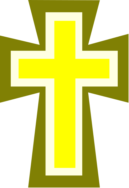 The image shows a pixelated cross with rays emanating from it against a black background.