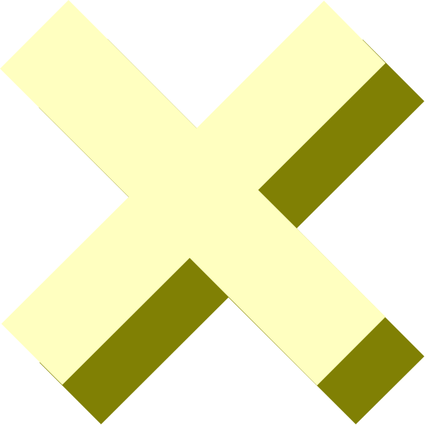The image shows a simple graphic of an "X" symbol with two vertical lines intersecting at right angles against a black background.