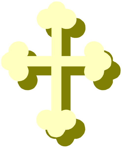 The image shows a cross with four arms against a black background.