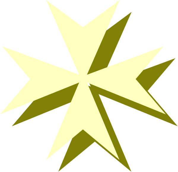 The image shows a yellow starburst with eight points against a black background.