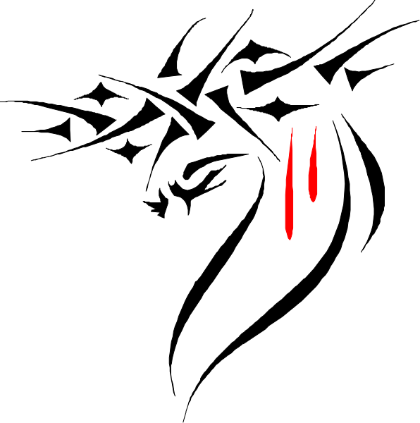 The image shows a black background with three red dots arranged vertically on top of each other at varying heights from left to right.