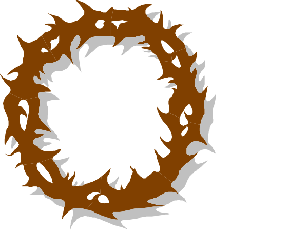 The image shows a black background with two white circles that have brown swirls inside them on either side of an oval shape in between.