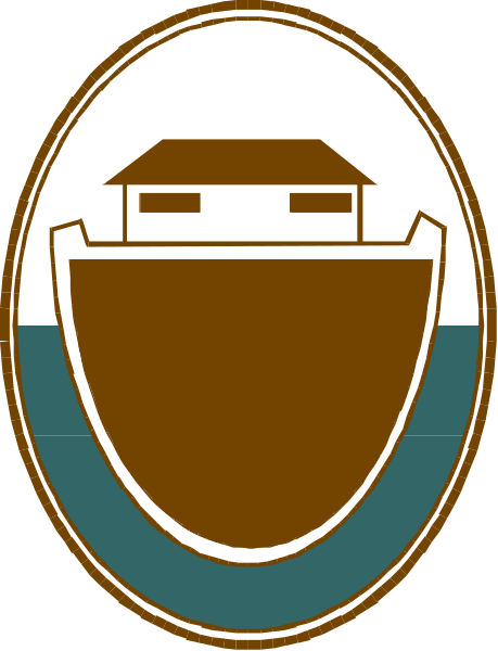 The logo features a brown boat on water with an island house behind it under blue sky; there is no text present within this image.