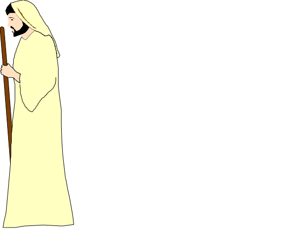 The image shows a black and white illustration of two figures standing side by side with their backs to each other; both appear to be dressed in robes that resemble religious attire from historical periods such as medieval Europe, possibly suggesting clergy like monks or nuns.