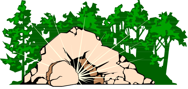 The image shows a cartoon of an elephant with its trunk raised upwards towards some trees that have green leaves on them in what appears to be a jungle-like environment.