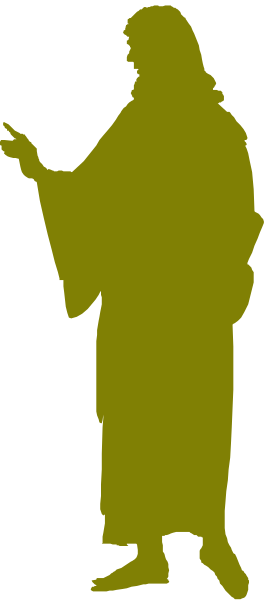 The image shows a black and white silhouette of an individual standing on what appears to be a sidewalk with their arms outstretched as if gesturing towards something off-camera.