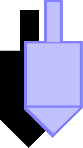 The image shows a blue arrow pointing to its right side with an exclamation mark on it against a gray background.