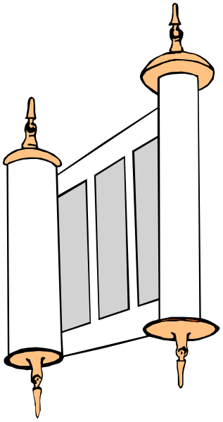 The image shows a stylized illustration of an open door with two panels on either side against a black background; there is no text present in this clip-art graphic.