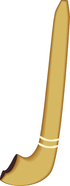 The image shows a cartoon depiction of an umbrella with two handles on either side, positioned vertically against what appears to be a gray background.