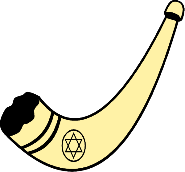The image shows a black pipe with an emblem on it that resembles a peace sign inside of what appears to be a shofar-like shape against a white background.