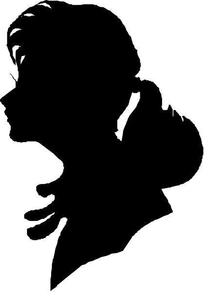 The image shows a black silhouette of an animal with two ears against different backgrounds that change from light to dark gray as you move across it horizontally.