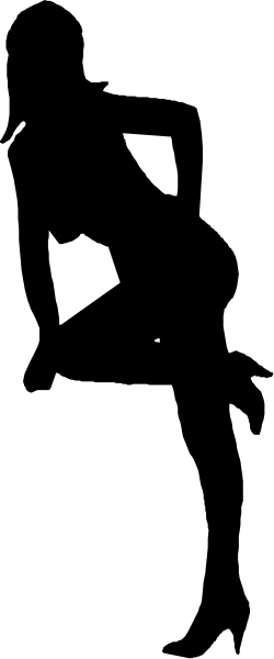 The image shows a black silhouette of an animal standing on its hind legs against a dark background with no other discernible details visible in this small clip-art format.