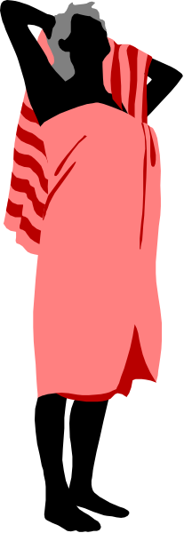 The image shows a person standing against an American flag background with their back to us; it's stylized as clip-art.
