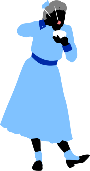 The image shows a cartoon of an animated character dressed as Sherlock Holmes holding his hat with both hands while standing against a dark background; he is wearing blue clothing and has black hair styled in spikes on top, giving him a somewhat punk rock appearance.
