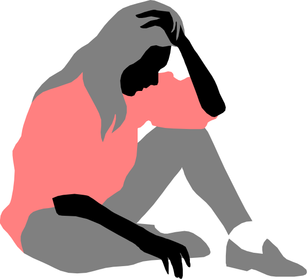 The image shows a black silhouette of two figures sitting on the ground; it appears to be an illustration rather than photography.