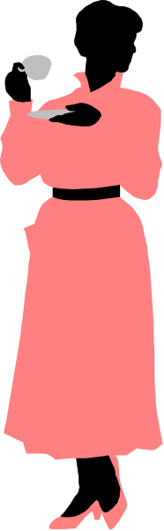 The image shows a red silhouette of an animated character standing against a dark background with their arms outstretched to either side in front of them.