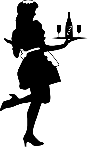 The image shows a black silhouette of an animal standing on its hind legs against a light background with no other discernible details visible in this small clip-art format.