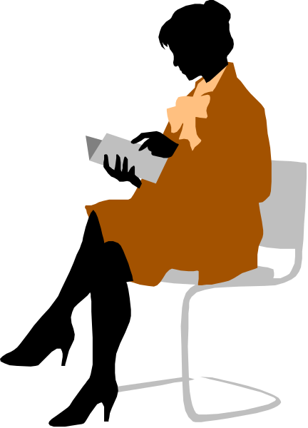 The image shows a black and white cartoon of an office chair with a person sitting on it who appears to be holding something in their hands while facing away from us; there is no background detail provided beyond what's visible within this frame, which includes only the top half of another object that resembles furniture or equipment.