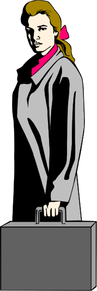 The image shows a black and white illustration of an animated character standing next to a suitcase with their back turned towards us; it appears to be from a comic book page featuring this person in silhouette, who is holding onto luggage while looking out into space or another scene not visible within the frame.