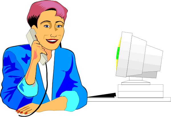 The image shows a cartoon of two characters: on the left side there is an animated woman with pink hair sitting at her desk holding papers; she's wearing glasses and has a phone next to her. On the right, another character appears as if in motion or walking away from the first scene towards something that looks like a paper shredder. The background of both scenes suggests they are set within an office environment with typical furniture such as desks and chairs visible behind them.