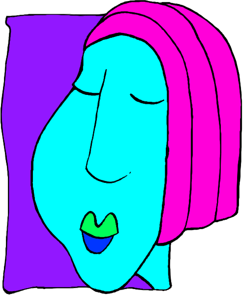 The image shows a cartoon of an animated character with exaggerated facial features such as large eyes and lips, wearing pink headphones around their neck while looking to one side.