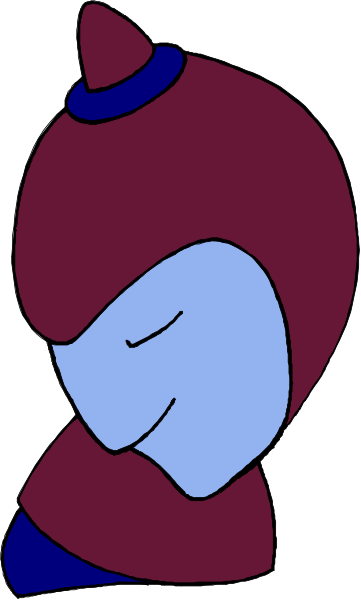The image shows a cartoon of an anime character with blue hair wearing glasses, depicted against a white background.