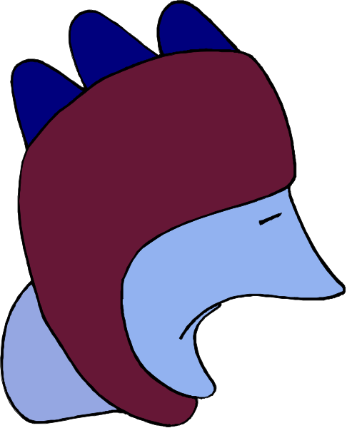 The image shows a cartoon of an animal with large ears wearing a red helmet on its head, standing against a white background.