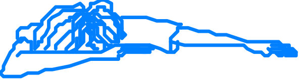 The image shows a blue line on top of some gray background with no other discernible details to provide information about any additional elements in this clip-art picture.